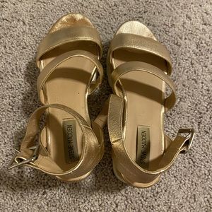 steven madden rose gold wedges